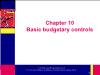 Kế toán, kiểm toán - Chapter 10: Basic budgetary controls