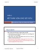 Kế toán, kiểm toán - Kế toán vốn chủ sở hữu (phần 2)