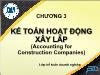 Kế toán tài chính - Chương 3: Kế toán hoạt động xây lắp