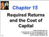Tài chính doanh nghiệp - Chapter 15: Required returns and the cost of capital
