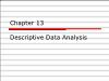 Y học - Chapter 13: Descriptive data analysis