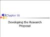 Y học - Chapter 16: Developing the research proposal