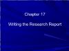 Y học - Chapter 17: Writing the research report