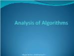 Analysis of Algorithms