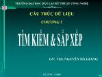 Bài giảng Cấu trúc dữ liệu và Giải thuật - Chương 2: Tìm kiếm & Sắp xếp - Nguyễn Hà Giang