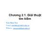 Bài giảng Cấu trúc dữ liệu và Giải thuật - Chương 2.1: Giải thuật tìm kiếm - Trần Minh Thái