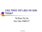 Bài giảng Cấu trúc dữ liệu và Giải thuật - Phan Thị Hà