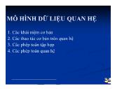 Bài giảng Cơ sở dữ liệu - Chương 1: Mô hình dữ liệu quan hệ