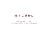 Bài giảng Cơ sở dữ liệu Giải thuật - Bài 1: Giới thiệu - Hoàng Thị Điệp