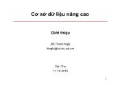 Bài giảng Cơ sở dữ liệu nâng cao - Chương 1: Giới thiệu - Đỗ Thanh Nghị