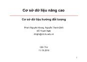 Bài giảng Cơ sở dữ liệu nâng cao - Chương 5: Cơ sở dữ liệu hướng đối tượng - Đỗ Thanh Nghị