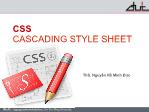 Bài giảng CSS (Cascading Style Sheet) - Nguyễn Hồ Minh Đức