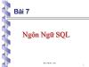 Bài giảng Hệ cơ sở dữ liệu - Chương 7: Ngôn ngữ SQL - Trần Thị Kim Chi