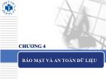 Bài giảng Hệ quản trị cơ sở dữ liệu - Chương 4: Bảo mật và an toàn dữ liệu - ĐH Công nghiệp thực phẩm TP.HCM