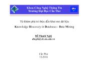 Bài giảng Khai mở dữ liệu - Knowledge Discovery in Databases - Data Mining - Đỗ Thanh Nghị