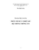 Bài giảng phân tích và thiết kế hệ thống thông tin - Thạc Bình Cường