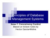 Database Management Systems - Notes 7: Concurrency Control