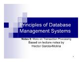 Database Management Systems - Notes 8: More on Transaction Processing