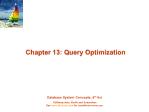 Database System Concepts - Chapter 13: Query Optimization