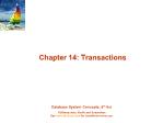 Database System Concepts - Chapter 14: Transactions