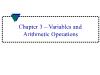 Electrical Engineering - Chapter 3: Variables and Arithmetic Operations