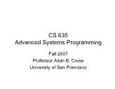 Advanced Systems Programming - Lesson 1: Introduction