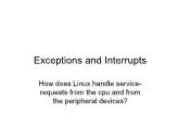 Advanced Systems Programming - Lesson 10: Exceptions and Interrupts