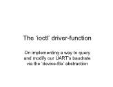 Advanced Systems Programming - Lesson 16: The ‘ioctl’ driver-function