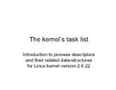 Advanced Systems Programming - Lesson 5: The kernel’s task list