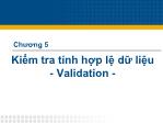 Bài giảng Chuyên đề C# - Chương 6: Kiểm tra tính hợp lệ dữ liệu (Validation) - Đỗ Như Tài