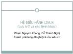 Bài giảng Hệ điều hành Linux - Lưu trữ và các lệnh khác - Phạm Nguyên Khang