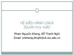 Bài giảng Hệ điều hành Linux - Quyền truy xuất - Phạm Nguyên Khang