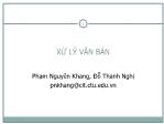 Bài giảng Hệ điều hành Linux - Xử lý văn bản - Phạm Nguyên Khang