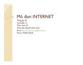 Bài giảng Internet - Bài 1: Tổng quan về Internet - Nguyễn Hữu Hợp