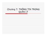 Bài giảng Kỹ năng quản lý - Chương 7: Thông tin trong quản lý