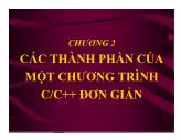 Bài giảng Lập trình C - Chương 2: Các thành phần của một chương trình C/C++ đơn giản - Dương Thị Thùy Vân