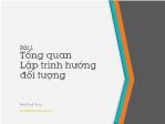 Bài giảng Lập trình hướng đối tượng - Bài 1: Tổng quan Lập trình hướng đối tượng - Trịnh Thành Trung