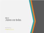 Bài giảng Lập trình hướng đối tượng - Bài 2: Java cơ bản - Trịnh Thành Trung