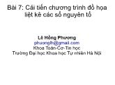 Bài giảng Lập trình hướng đối tượng - Bài 7: Cải tiến chương trình đồ họa liệt kê các số nguyên tố - Lê Hồng Phương