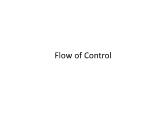 Bài giảng Lập trình nâng cao - Chương 2: Flow of Control