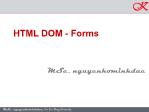 Bài giảng Lập trình ứng dụng mạng - Chương 6: HTML - DOM - Forms - Nguyễn Minh Đức