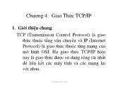 Bài giảng Mạng máy tính - Chương 4: Giao Thức TCP/IP - Huỳnh Thanh Hòa