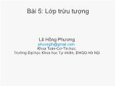 Bài giảng môn Lập trình hướng đối tượng - Bài 5: Lớp trừu tượng - Lê Hồng Phương