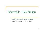 Bài giảng Nguyên lý ngôn ngữ lập trình - Chương 2: Kiểu dữ liệu - Nguyễn Văn Hòa