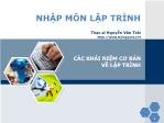 Bài giảng Nhập môn lập trình - Bài 1: Các khái niệm cơ bản về lập trình - Nguyễn Văn Trãi