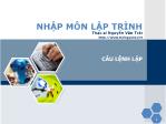 Bài giảng Nhập môn lập trình - Bài 5: Câu lệnh lặp - Nguyễn Văn Trãi