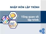 Bài giảng Nhập môn lập trình - Chương 1: Tổng quan về lập trình - Nguyễn Đình Hưng