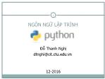 Bài giảng Phát triển phần mềm mã nguồn mở - Chương 5: Ngôn ngữ lập trình Python - Đỗ Thanh Nghị