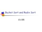 Bucket Sort and Radix Sort