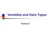 Elementary Programming with C - Session 2: Variables and Data Types